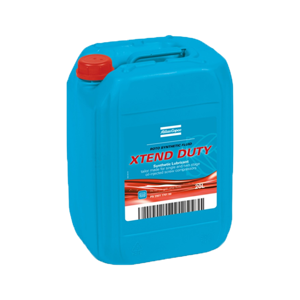 Atlas Copco Roto Extended Fluid 5 Gallon in blue container